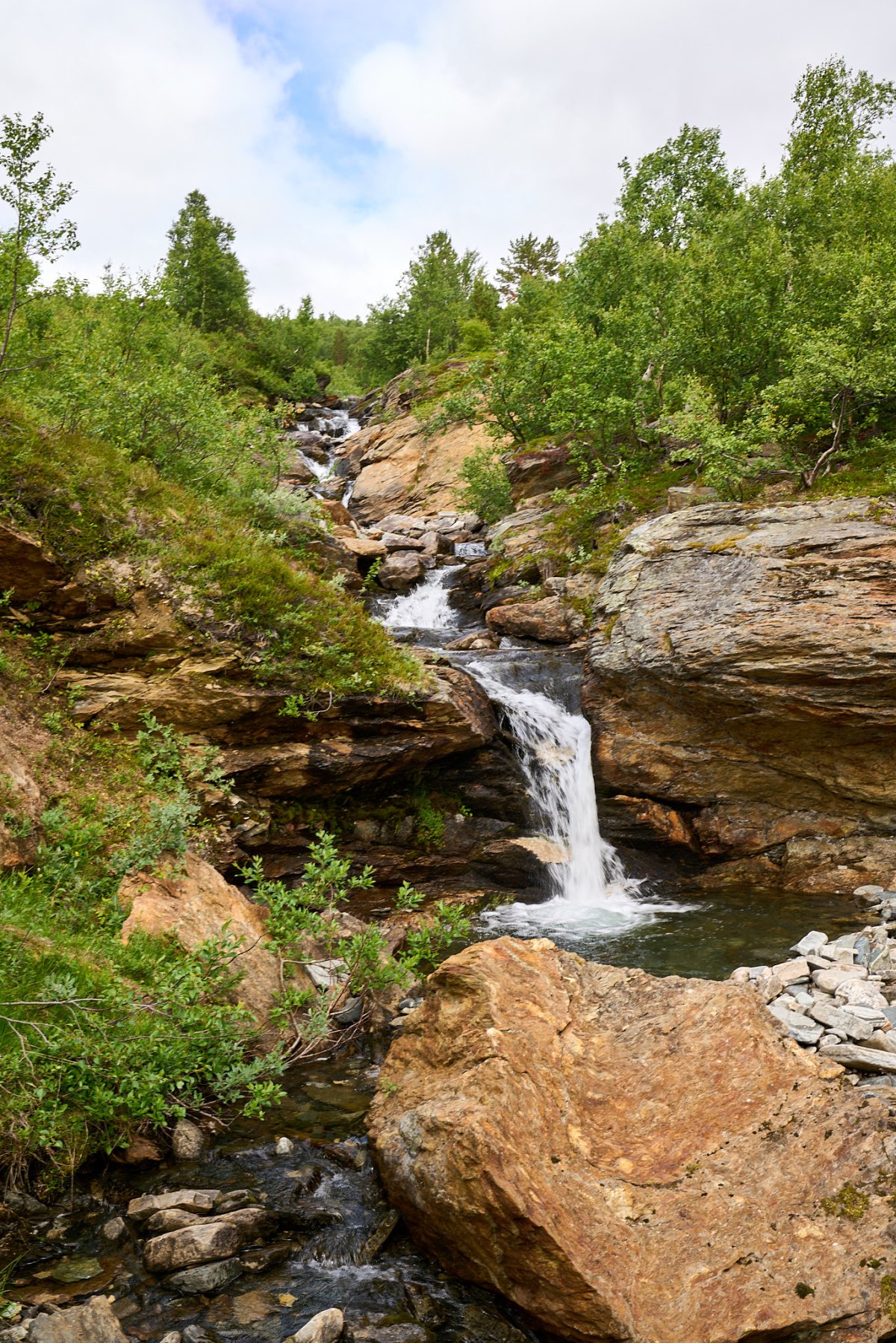 Wasserfall im Aufstieg